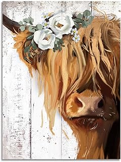 Sponsored Ad - Cow Print Farmhouse Wall Decor, Abstract Canvas Paintings Picture Prints Artwork for Home Decor (Brown, 12x...