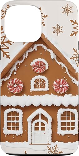 iPhone 13 Pro Max Casas de jengibre y copos de nieve lindo estuche de Navidad