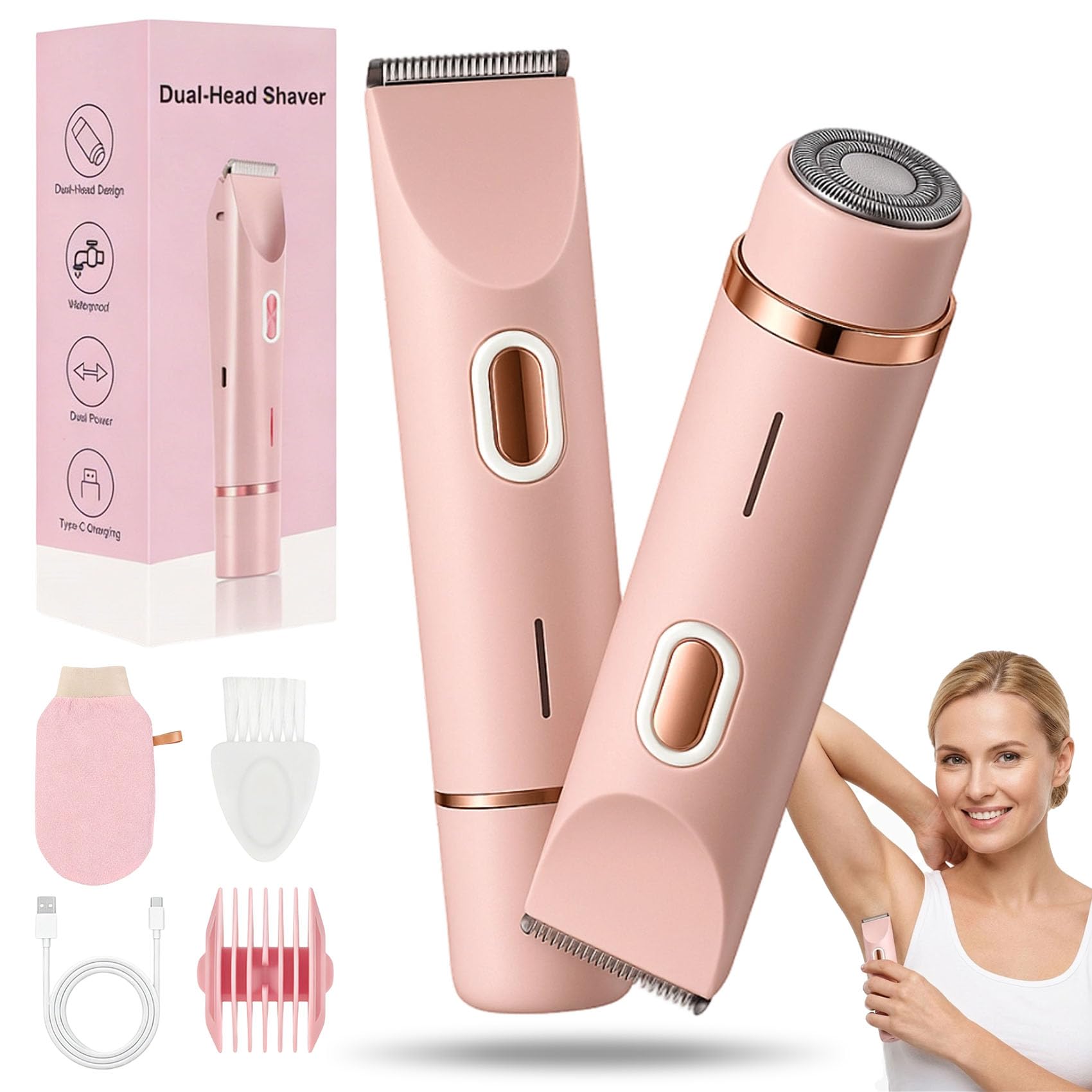 Rasoir Klyne Femme, Klyne Tondeuse Rasoir 2.0 Femme，Rose