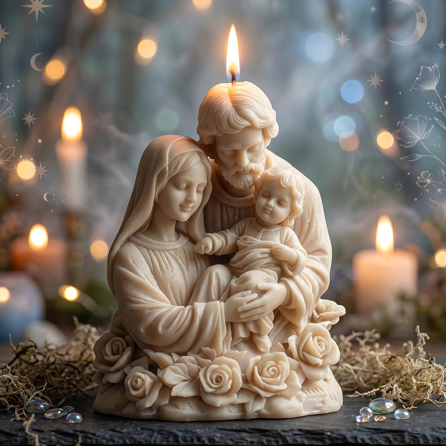 Jesus Family Candle Silicone Molds Virgin Mary Jesus Candle Mold
