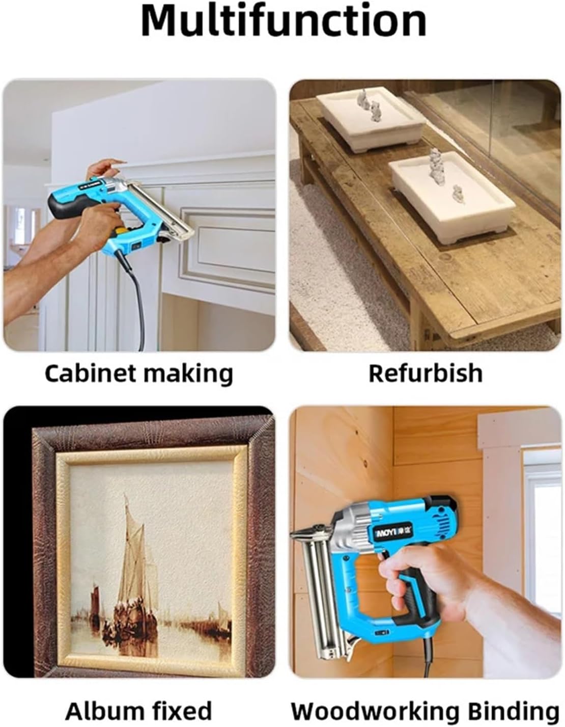 Pneumatic Stapler ，Powered Upholstery Stapler 2300W Electric Nail Gun 220V Woodworking Tools Electrical Straight Staple Nail GunFurniture Nail Gun Stapler Nail Gun