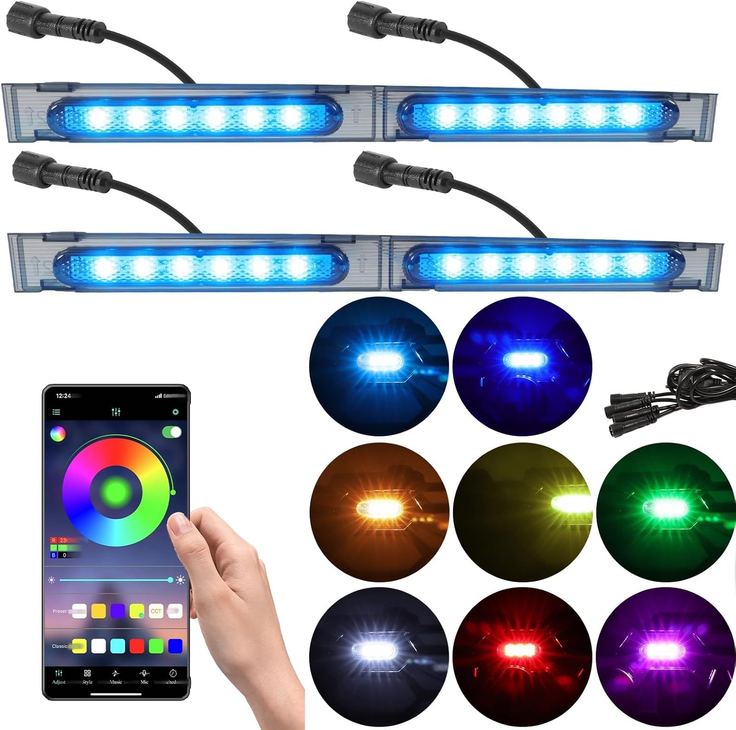 Front Grills Led Lights Fit for 2025 2026 Toyota 4Runner SR5 6th gen Grill Grille Light Accessoris (for SR5 only) (25-SR5-Colorf)