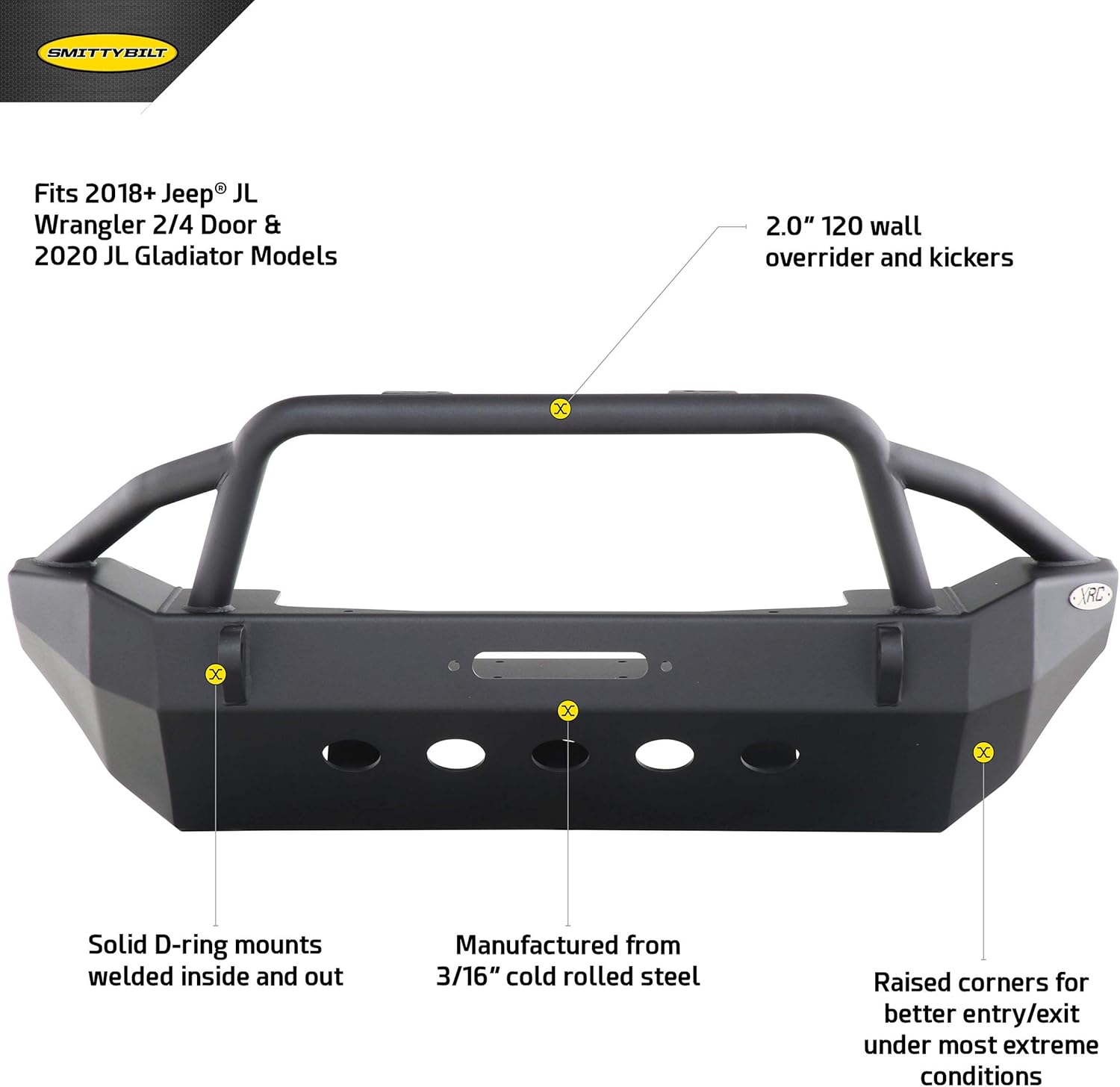 Smittybilt 77806 XRC GEN1 Front Bumper for Jeep JL and JT