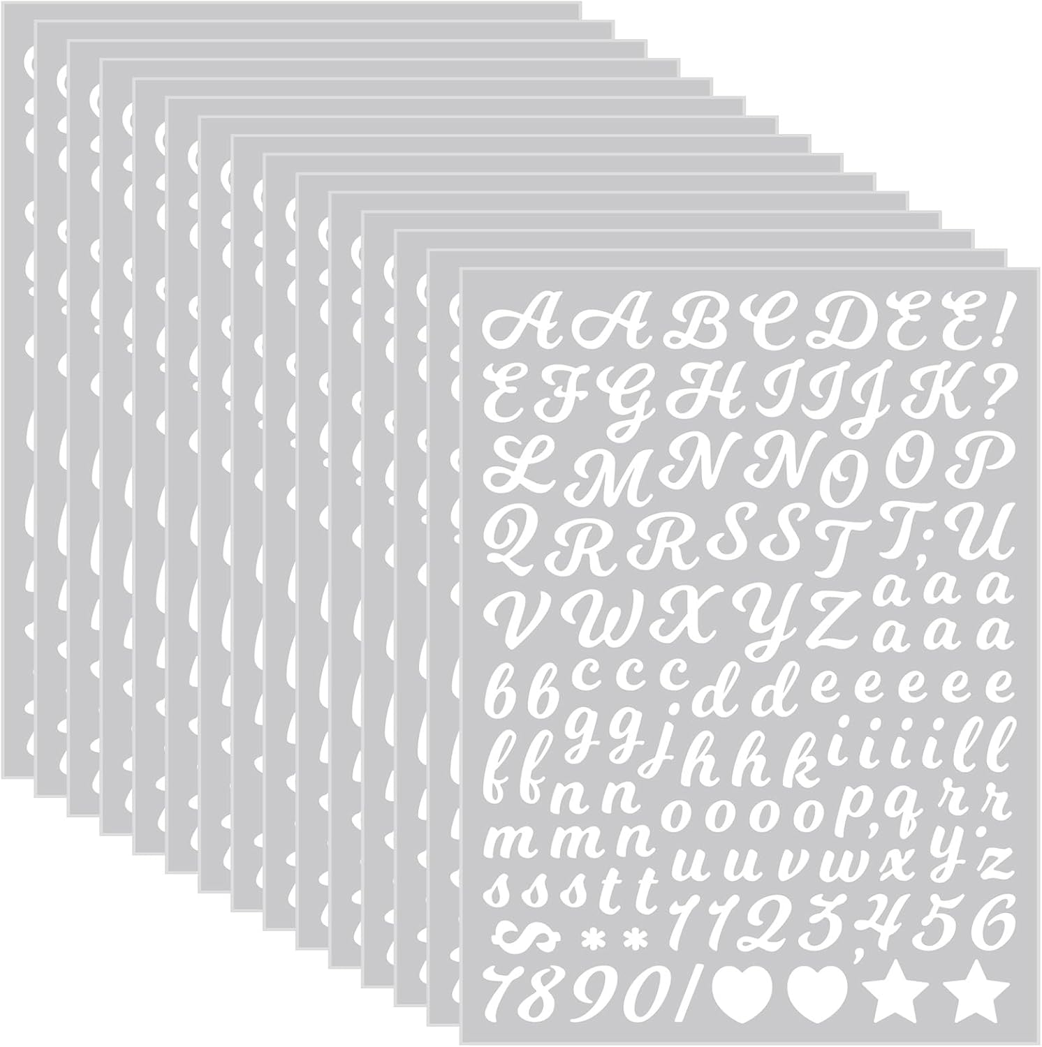 1770 Pcs Alphabet Stickers,15 Sheets White Letter Sticker,0.5 Inch Vinyl Number Alphabet Stickers,Self-Adhesive Small Mailbox Numbers Labels,DIY Letters Sticker for Notebook Cards