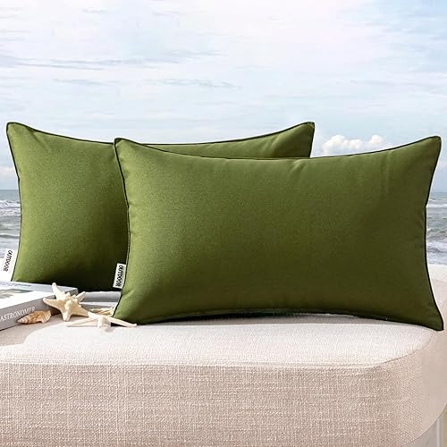 Vista 36 de Miulee - Paquete de 2 fundas decorativas para cojines, para usar en exteriores, impermeables, cuadradas, para jardín, patio, tienda de campaña