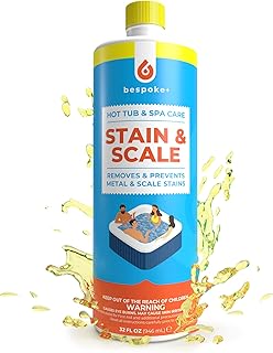 Spa Stain and Scale Control for Hot Tub, Spa Descaler, Stain Scale Remover & Spa Scale Defense for HotTub Hardness Control & Spa Hardness Decreaser & Alkalinity Decreaser Water Softener (1-Quart)