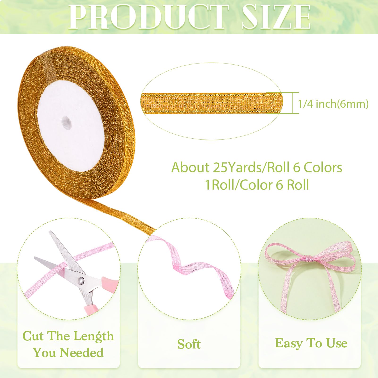 Fashewelry Ruban En Organza Transparent Scintillant De Couleurs Mélangées De 0,6 Cm Pour Emballage Cadeau, Bouquets, Guirlandes, Fleurs, Nœuds, Mariage, Décoration De Cheveux
