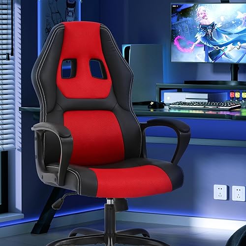 Miniatura 9 de Silla de oficina para videojuegos silla ergonómica para jugadores silla ejecutiva de piel sintética con soporte lumbar respaldo alto silla de