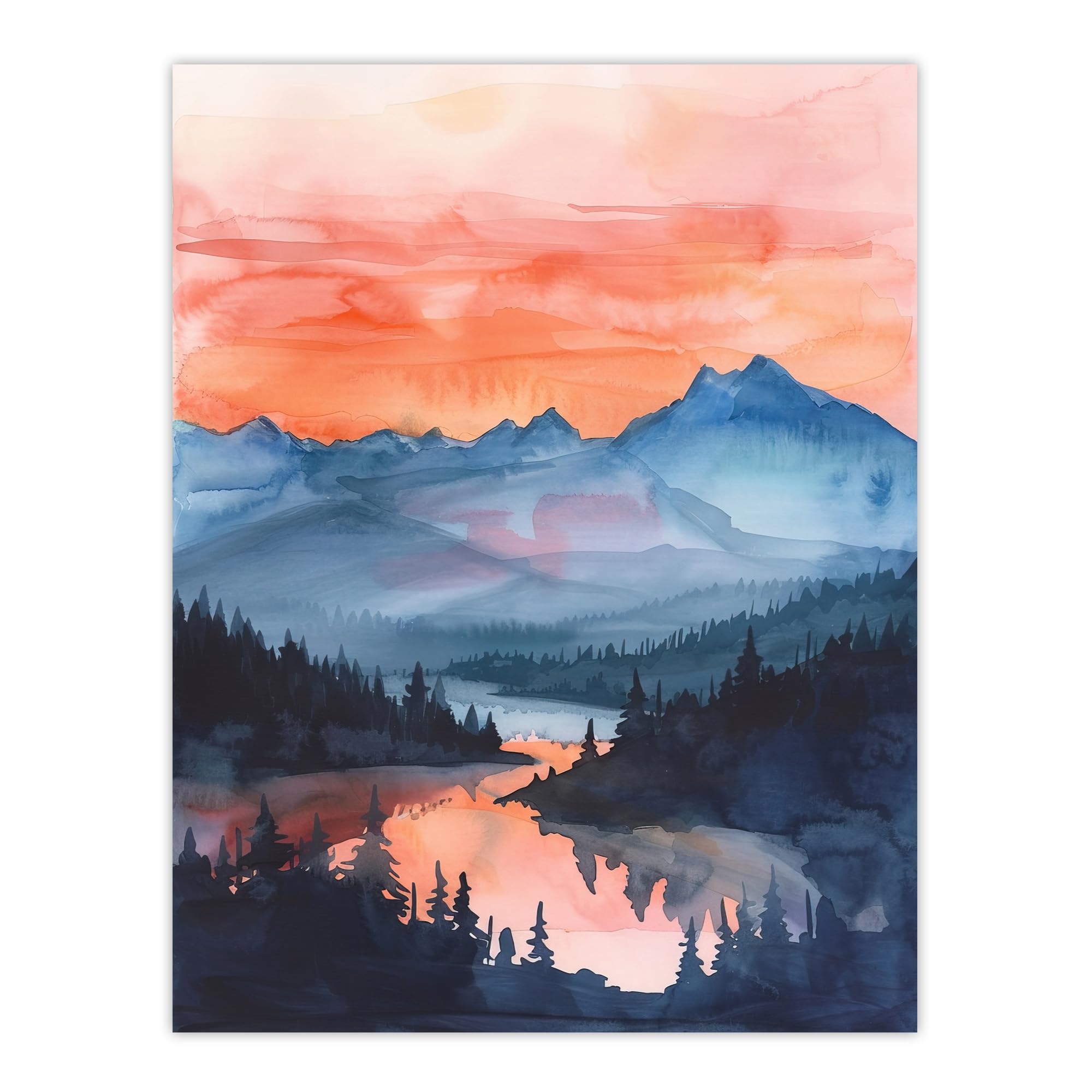Artery8 Maroon Bells Tranquil Sunset Mountain Landscape Living Room Extra Large XL Wall Art Poster Print