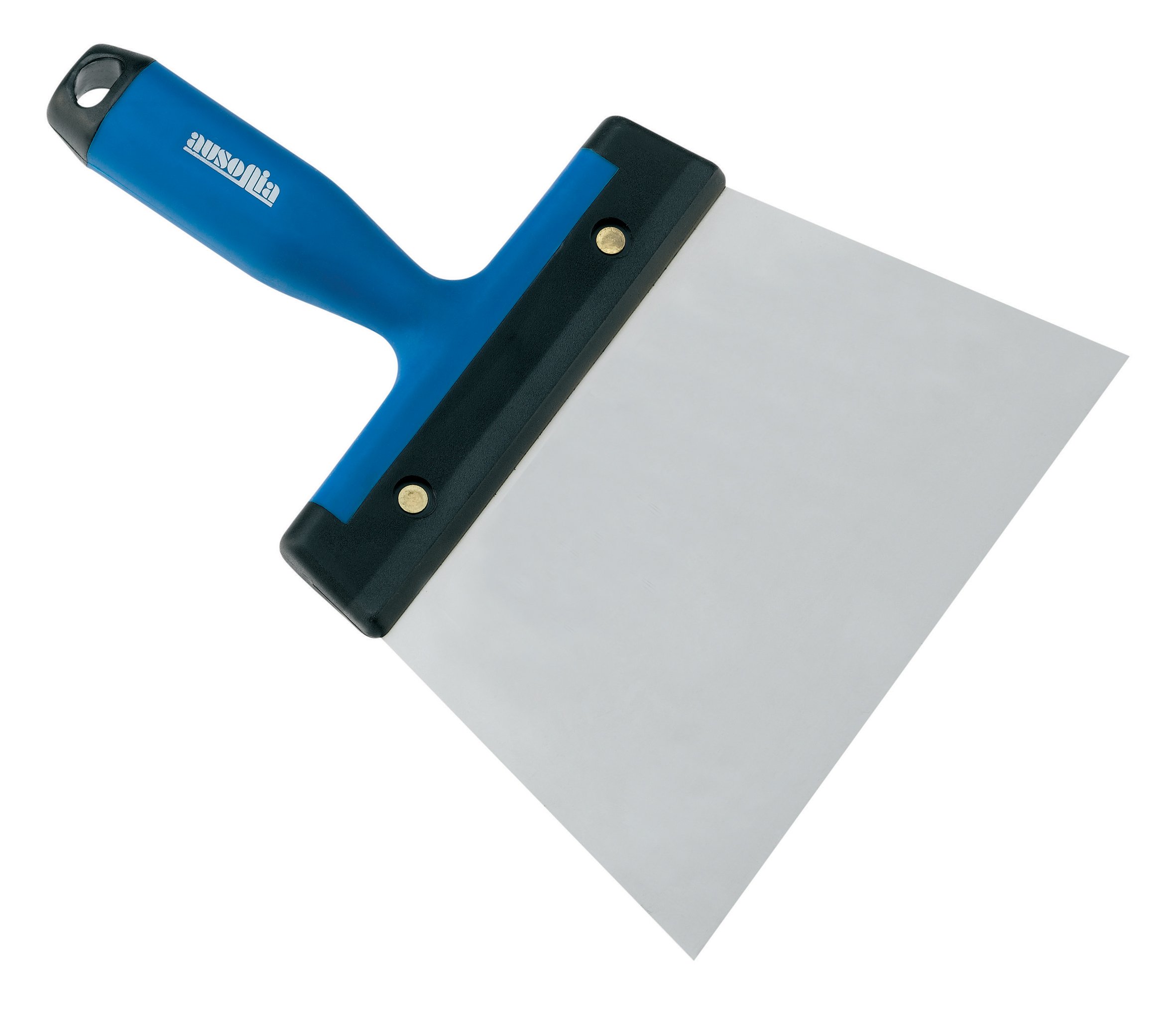 Ausonia - Spatola per rasare Inox cm 18 manico in plastica bimateriale