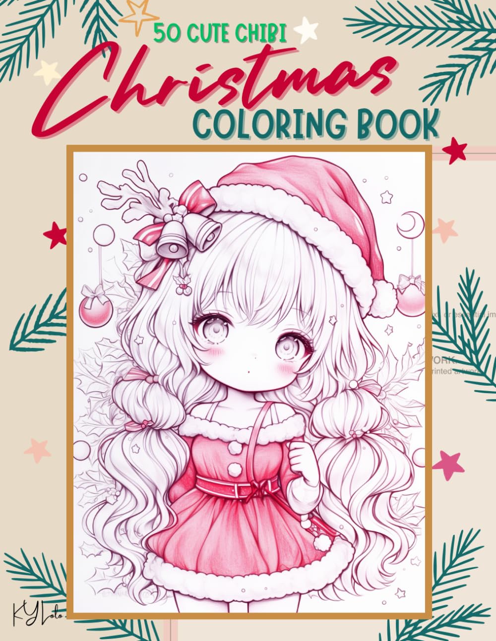 Christmas Coloring Book anime for Adults & Teens:: 50 unique images of manga anime cute girls, Chibi, Kawaii Holidays Relaxation