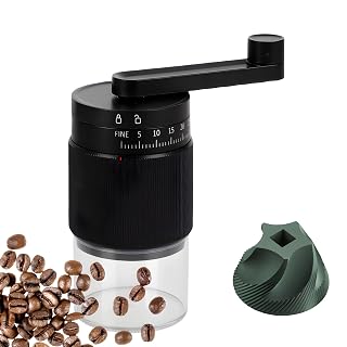 Manual Coffee Grinder - 95 Ceramic Burr, Adjustable Coarse to Fine, 30g Beans & 80ml Powder, Detachable Handle for Espresso, French Press, Camping (Black) - Amazon product rated Grade B