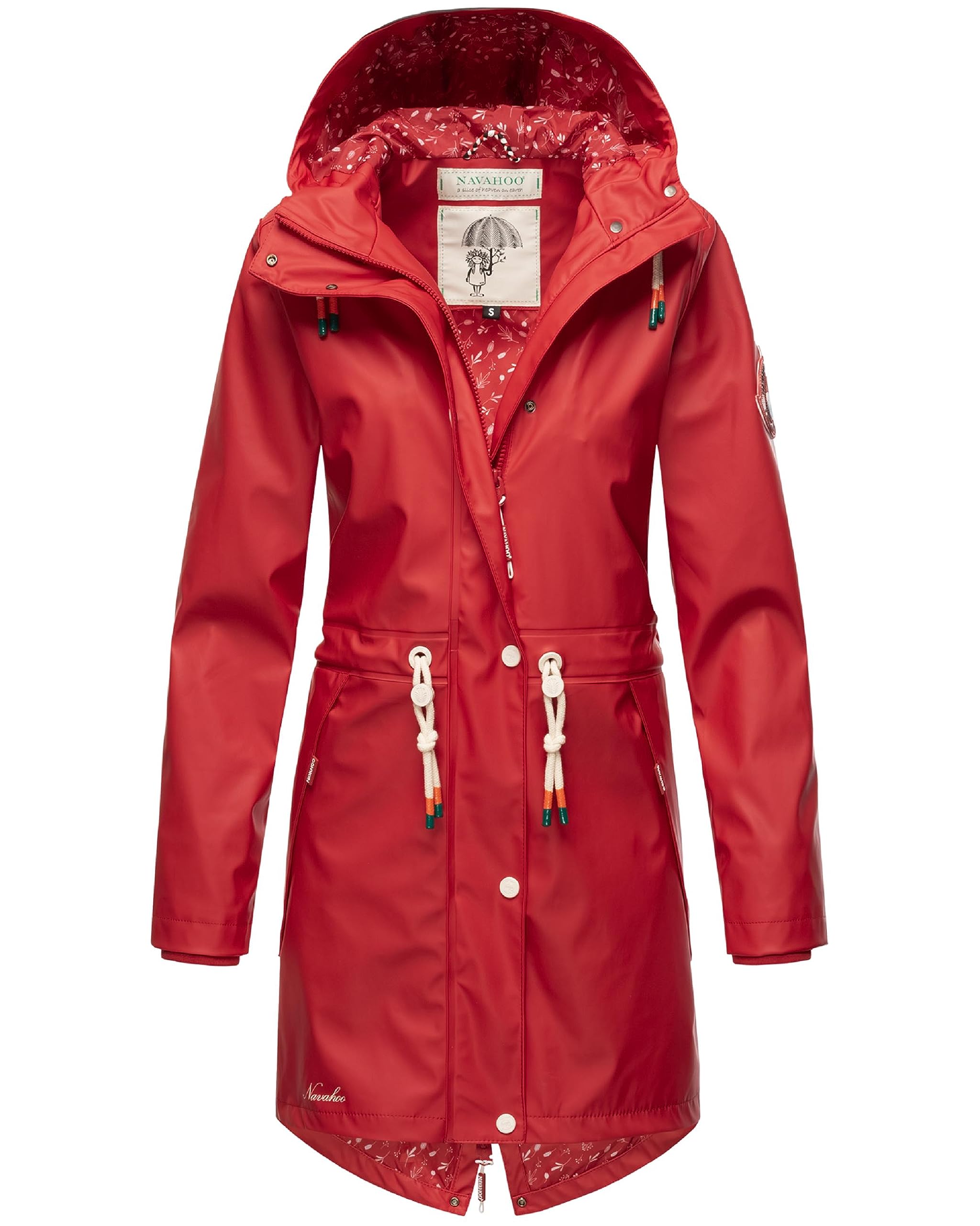 Navahoo Tropical Stormoo Women's Transitional Jacket, Rain Jacket, Functional Parka Raincoat Red S