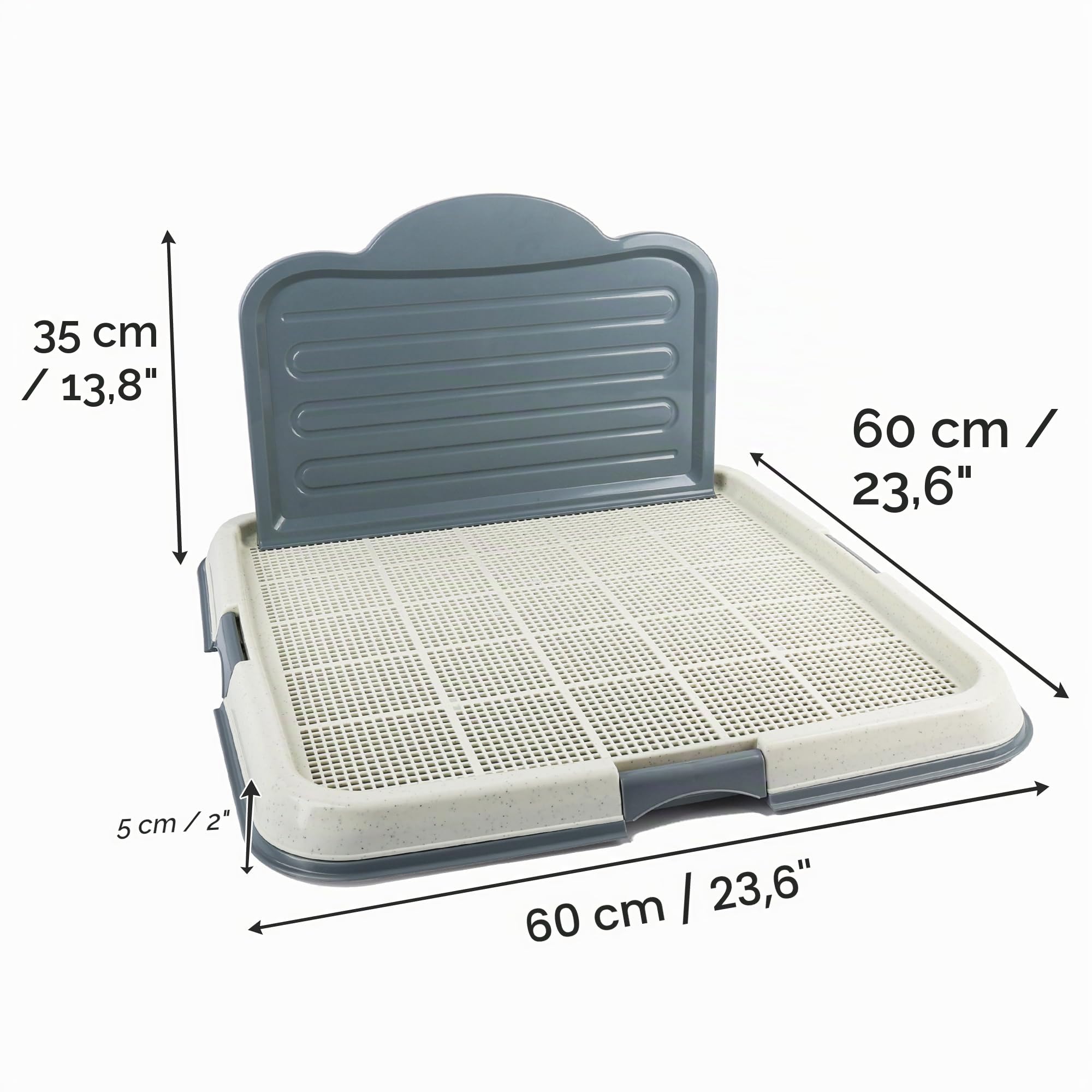 Pawise Urinierpad-Halter mit Wand, Urinierunterlage für Trainingspads, Netz-Trainings-Tablett für einfache Reinigung, 60 cm x 60 cm + Urinierpad, 4 Stück, für kleine und mittelgroße Hunde
