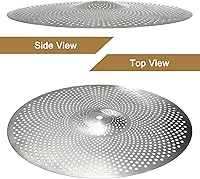 Vista 17 de MECCANIXITY Juego de platillos silenciosos de 14 pulgadas, 16 pulgadas, 18 pulgadas, 20 pulgadas, platillos de práctica de bajo volumen con bolsa