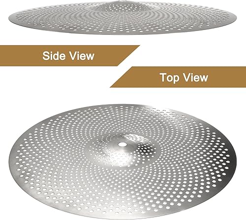 Miniatura 17 de MECCANIXITY Juego de platillos silenciosos de 14 pulgadas, 16 pulgadas, 18 pulgadas, 20 pulgadas, platillos de práctica de bajo volumen con bolsa