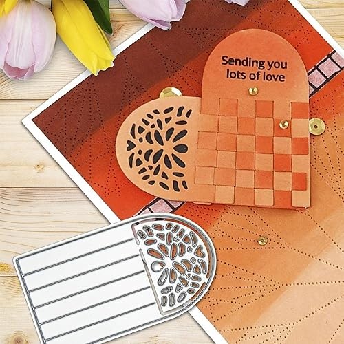 Troqueles de metal de corazón tejido, troqueles de corte para hacer tarjetas, troqueles de relieve para álbumes de recortes, decoración de tarjetas