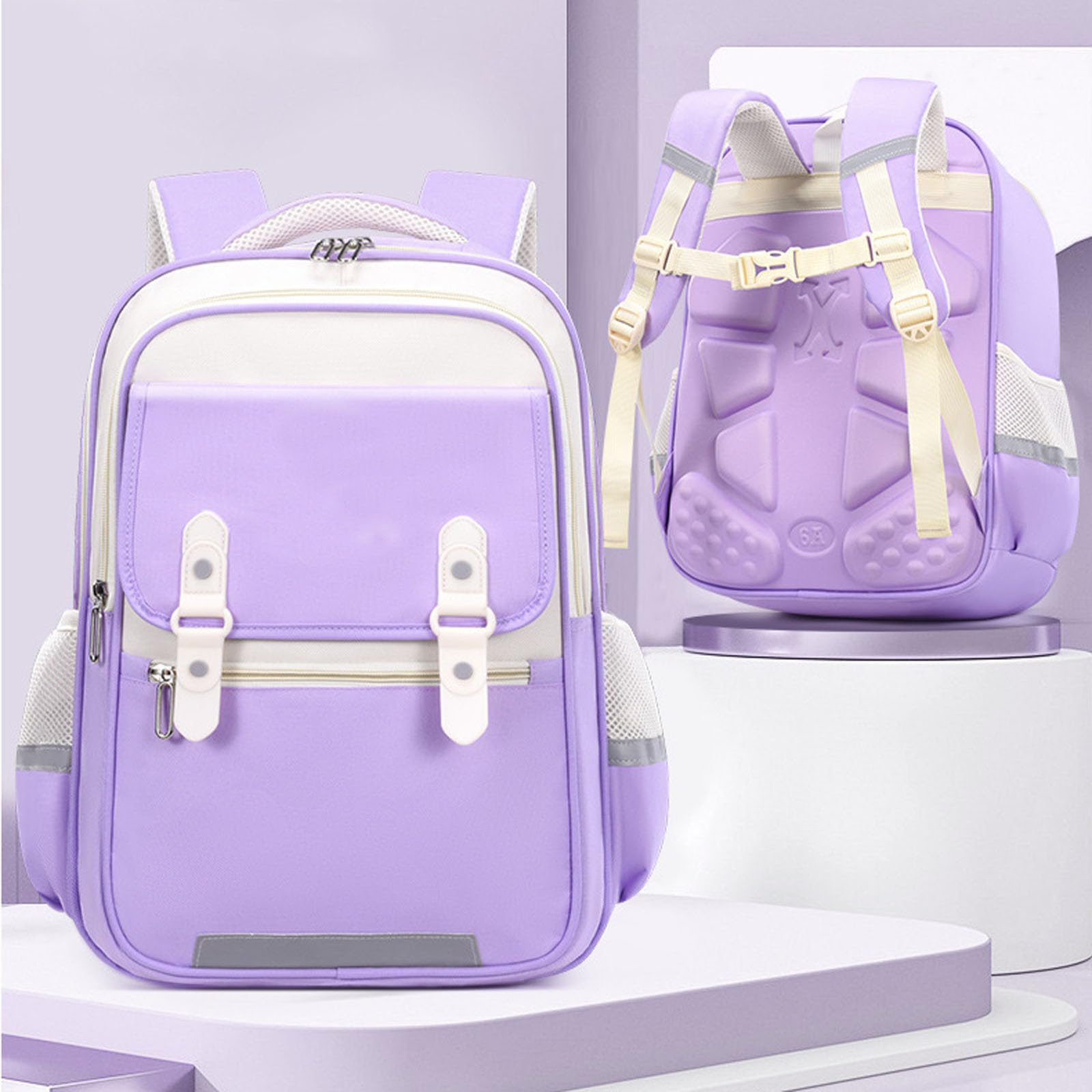 Generisch Sac À Dos Léger Pour Enfants Ergonomique Spacieux Idéal Pour Les Jeunes Les Élèves, liliowy, 40×31, Plecak podróżny