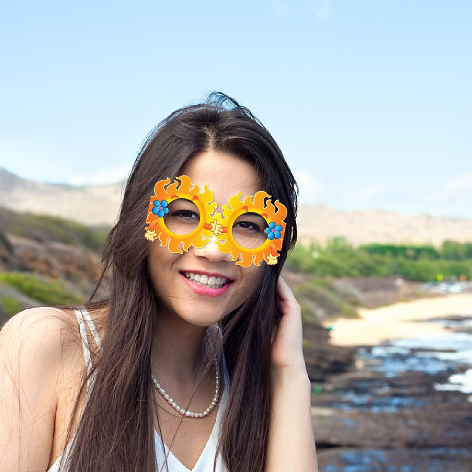 BSITSSS 16 PCS Hawaiian Party Accessories, Funny Hawaiian Accessories, 8 PCS Funky Glasses + 8 PCSHawaiian Garland - Image 3