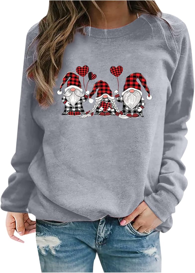 Weihnachts Sweatshirt Damen - Lustiger Sherpa Print Mit Rentier & Weihnachtsbaum