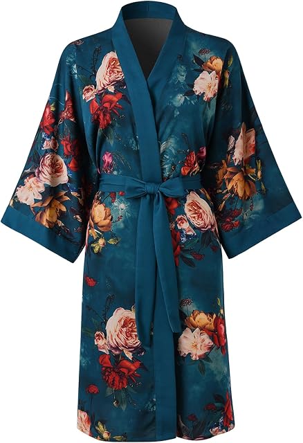 Women's Kimono Short Robe Pocket Bathrobe for Women