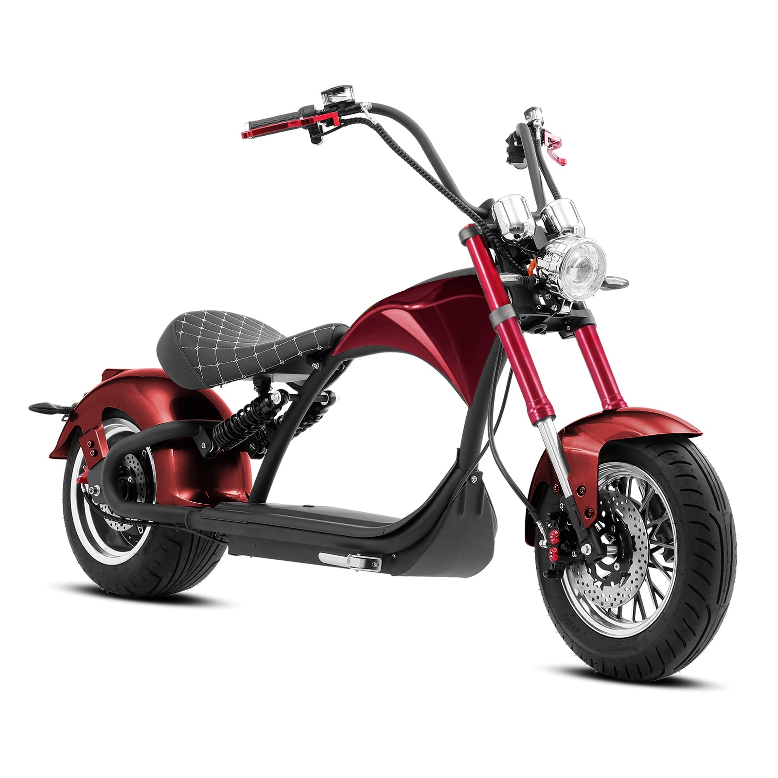 eAhora DOT Approved M1P Electric Motorcycle for Adults, 37MPH 2000W Motor 60V 30Ah Lithium Battery 40 Miles Range, Full Suspension Dual Hydraulic