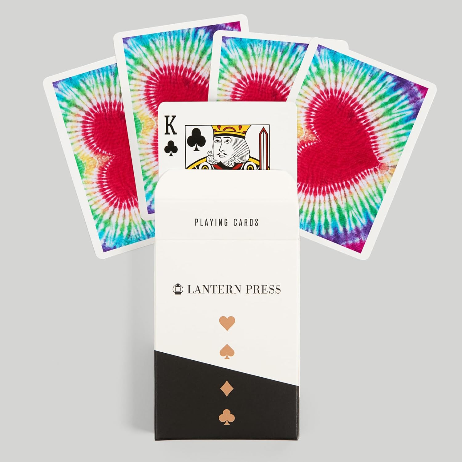 Lantern Press Tie-Dye Design of a Heart in Rainbow Colors, Photography, 52 Playing Cards for Adults, Poker Size Card Deck