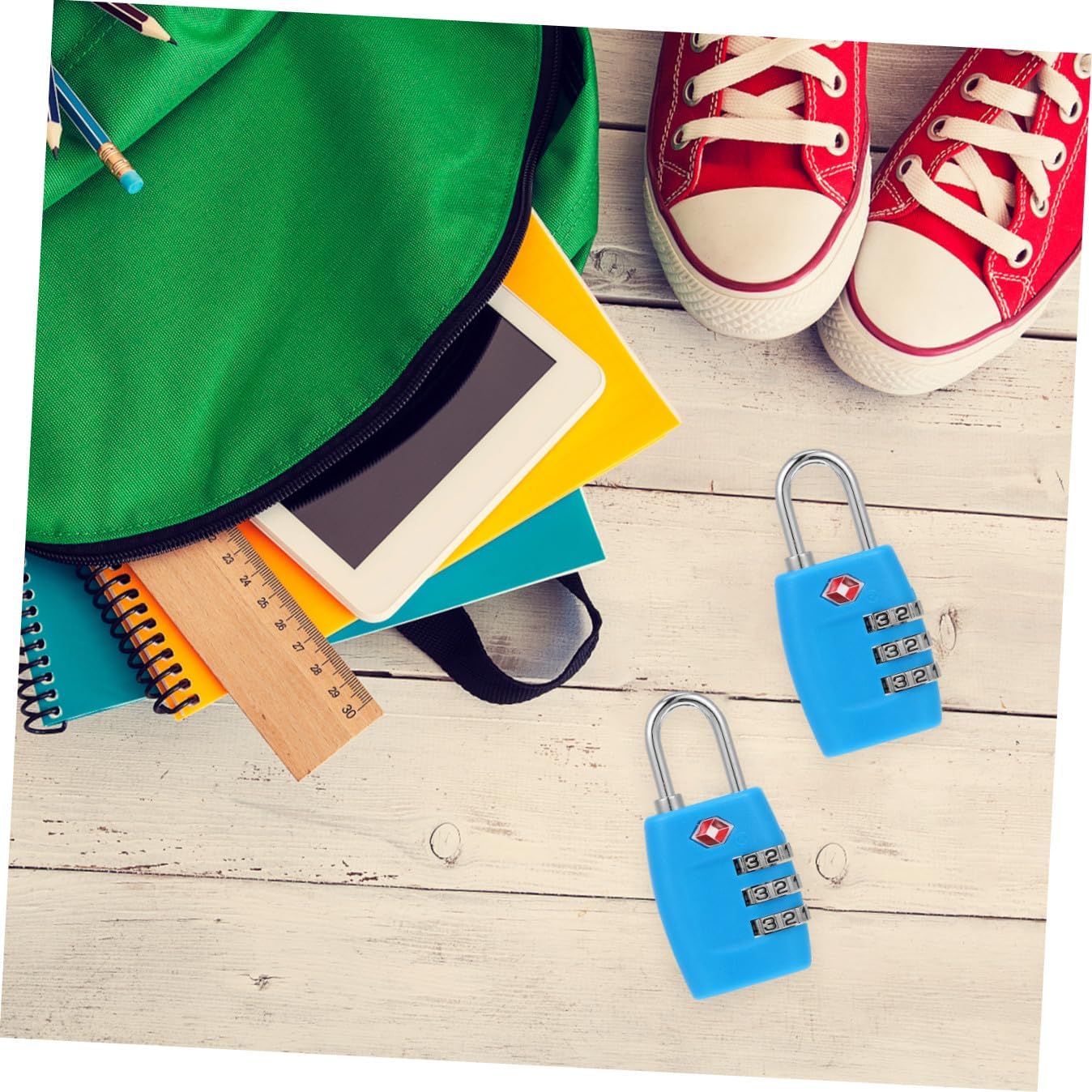 2 Pcs Travel Luggage Locks Combo Password Lock Small Metal for Suitcase Backpack Blue
