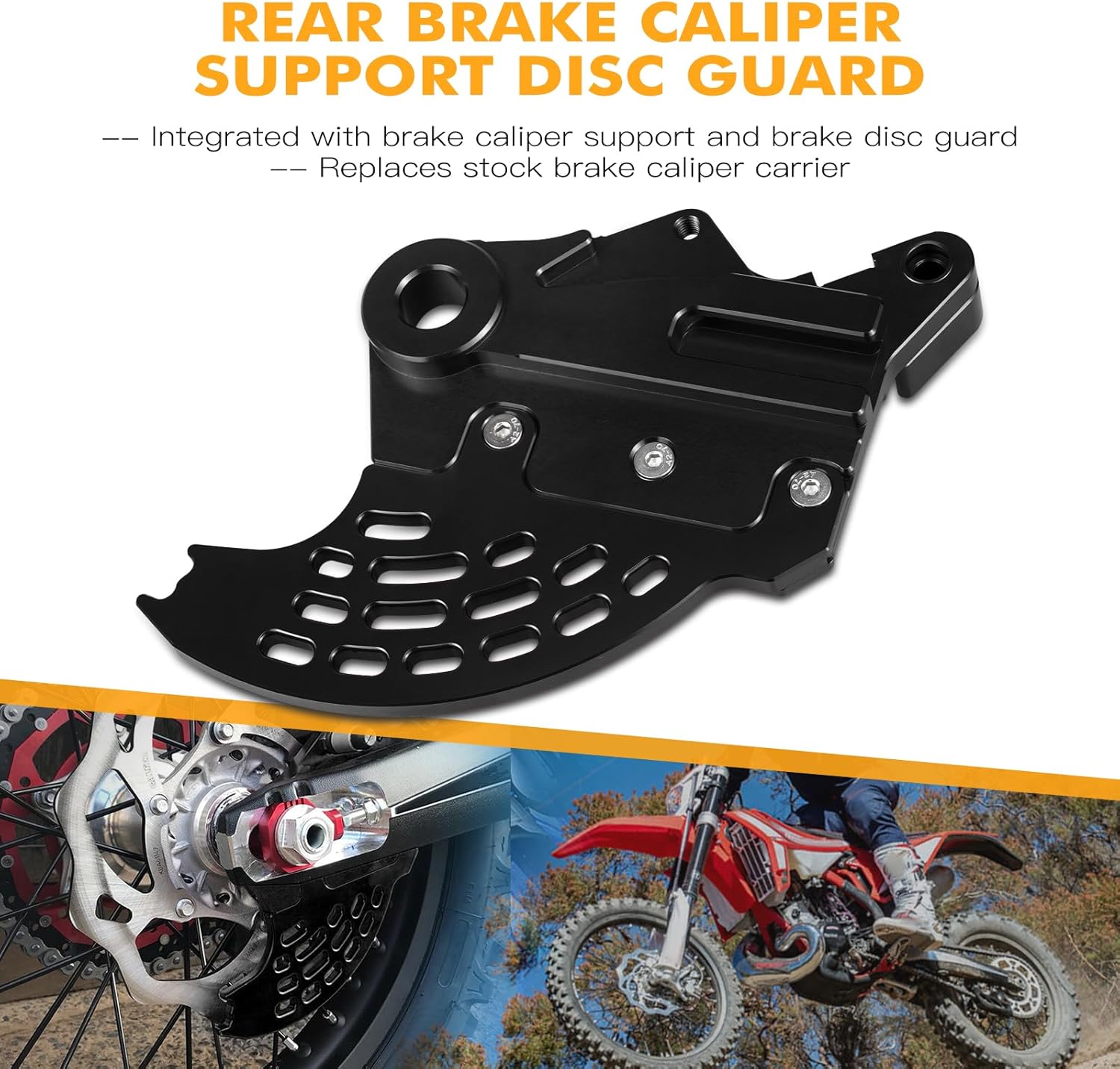NICECNC Black Rear Brake Disc Shield Compatible with BETA 400/450RR/520RS 4T Enduro 2010-2014 250/300RR 2T 250/300RR 2T Enduro Racing 2013-2024 See Ftiment