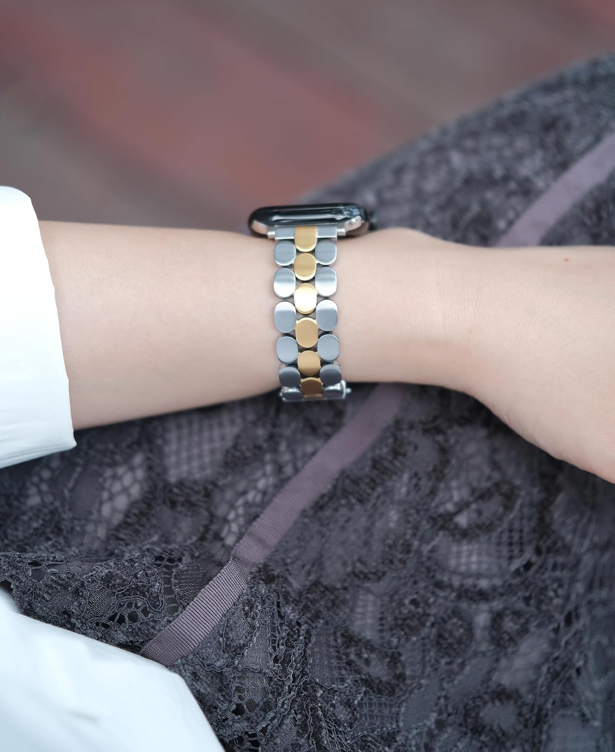 Dressy Band for Apple Watch 40mm 41mm 42mm 38mm 44mm 45mm 46mm 49mm for Women, Designer Band for Apple Watch Series 10,Se,9,8,7,6,5,4,3,2,1 for iWatch, Brushed Finishing