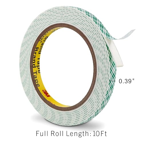 Vista 11 de 3M Cinta de espuma de doble cara de 1 pulgada x 10 pies, 1 paquete de cinta de poliuretano de uretano de doble revestimiento blanco para fijación