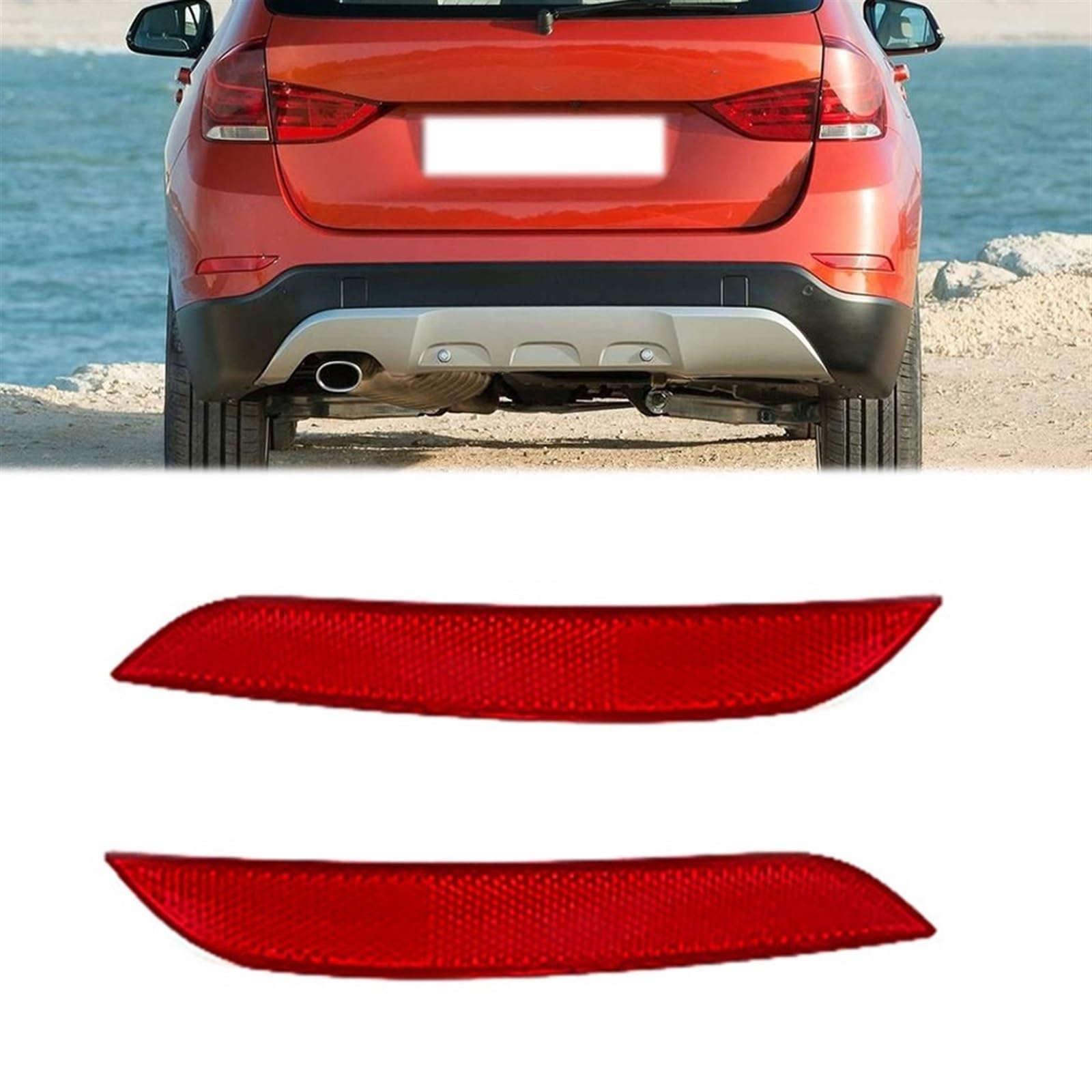 Generico fanale posteriore dell'auto Riflettore paraurti posteriore luce freno di parcheggio per BMW E84 X1 2013 2014 2015 63147314883 63147314884(A Pair)