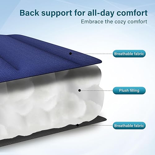 Miniatura 4 de MFSTUDIO Juego de 2 sillas reclinables acolchadas de gravedad cero, sillas plegables para patio con almohadas ajustables y portavasos para patio