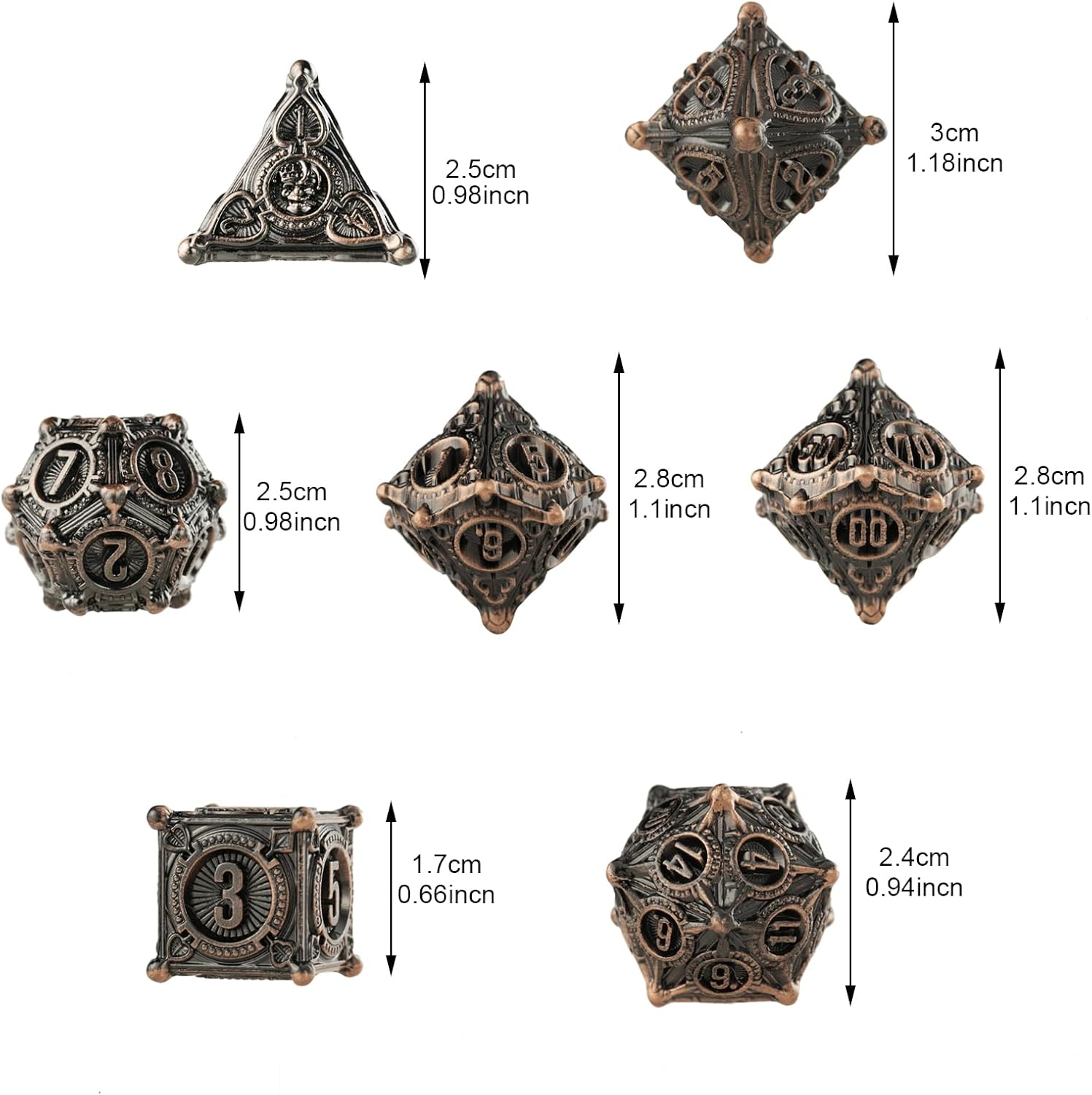 Surpass Metal dice Set DND dice Metal d&d Polyhedral Role Playing RPG dice Set Poker Theme Dice Magician dice