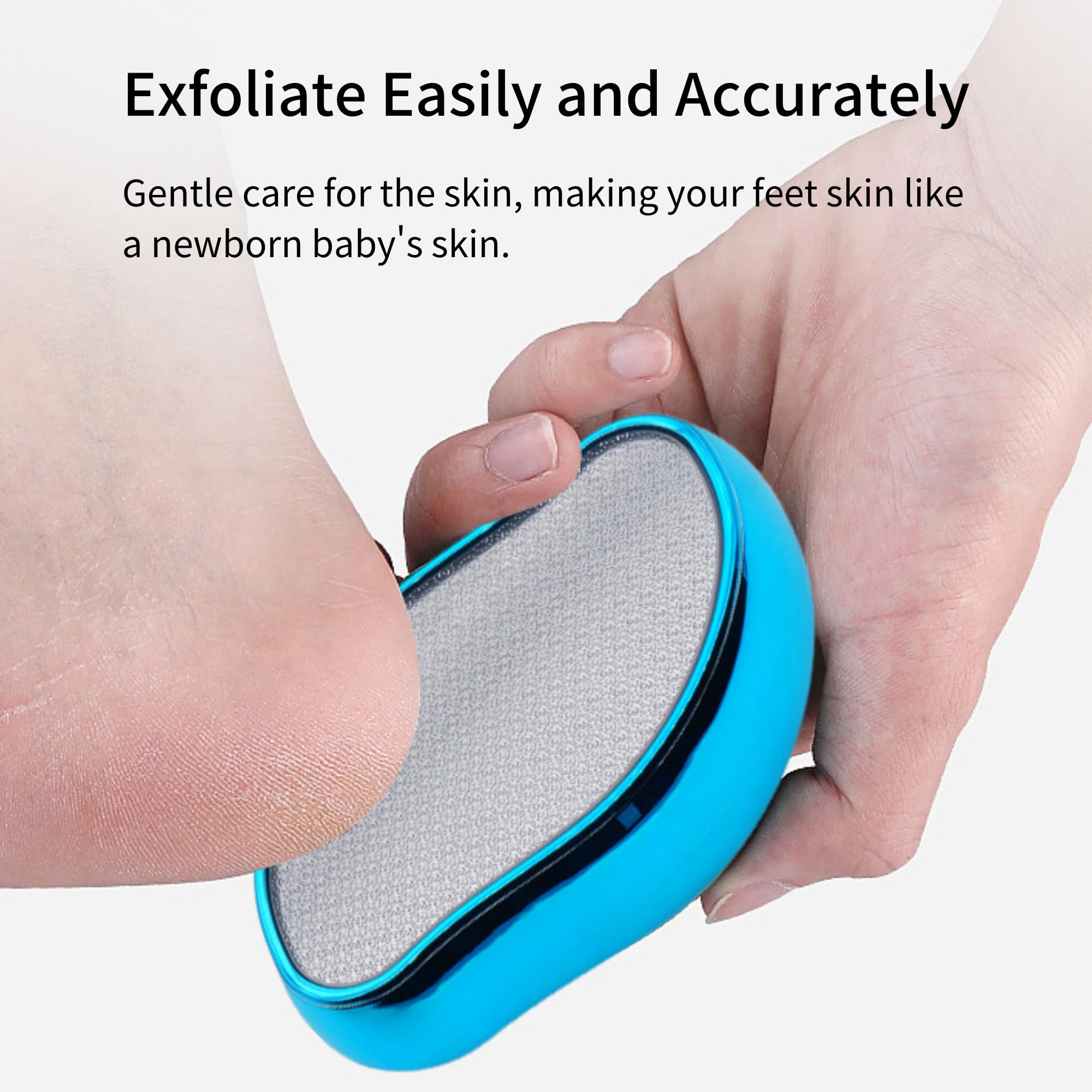 Lima de pie de nano cristal, removedor de callos, herramienta de pedicura profesional para pies húmedos y secos, rascador de pies cómodo para piel suave y suave (azul)