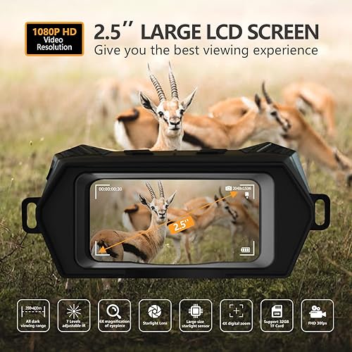 Miniatura 3 de Gafas de visión nocturna binoculares  1080P digital infrarrojo visión nocturna para adultos caza campamento tácticas militares en 100 oscuridad