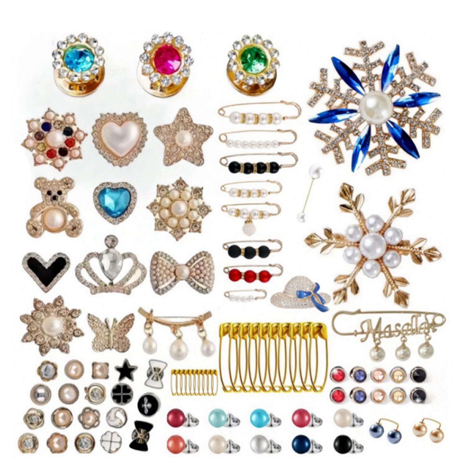 Broche de perlas para sujetar suéteres abiertos sin botones 7