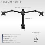 VIVO Triple 23 to 32 inch LED LCD Computer Monitor Desk Mount VESA Stand, Heavy Duty Fully Adjustable Tilt, Swivel, and Rotation, Fits 3 Screens, Black, STAND-V103