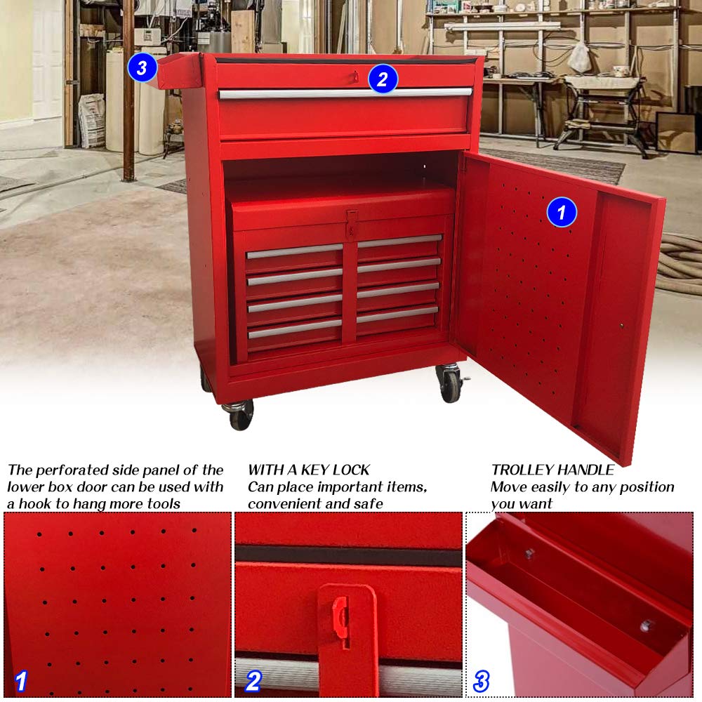5Drawer Tool box Tool Chest, High Capacity Rolling Tool box Tool