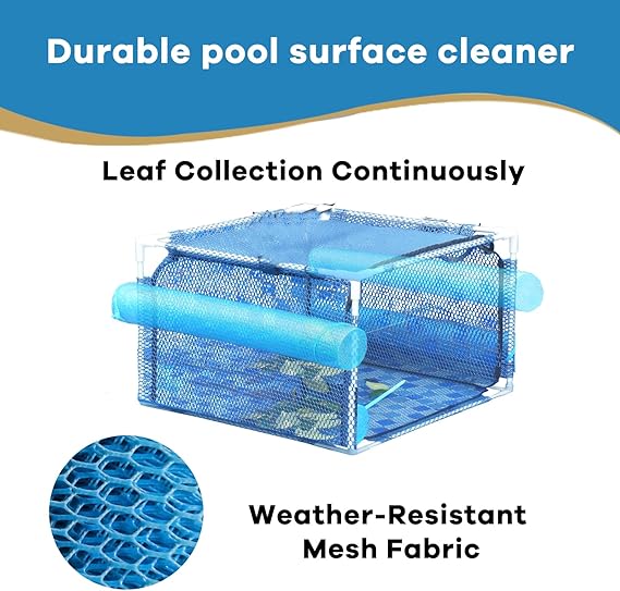 Pool Skimmer Guard, Sturdy Skimmer Screen Blocker, Fine Mesh Leaf Debris Catcher for Above-Ground & In-Ground Pools.(Blue)