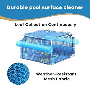 Pool Skimmer Guard, Sturdy Skimmer Screen Blocker, Fine Mesh Leaf Debris Catcher for Above-Ground & In-Ground Pools.(Blue)