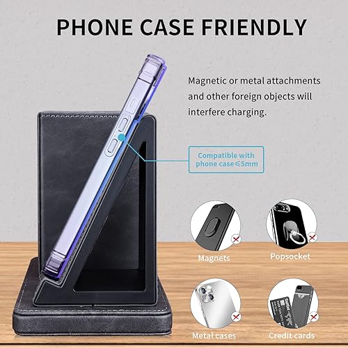 Miniatura 27 de Cargador inalámbrico con organizador de escritorio, estación de carga inalámbrica para iPhone 13/13 Pro Max/13 Pro/12 Series/11/XS Max/XR/X/8Plus/SE