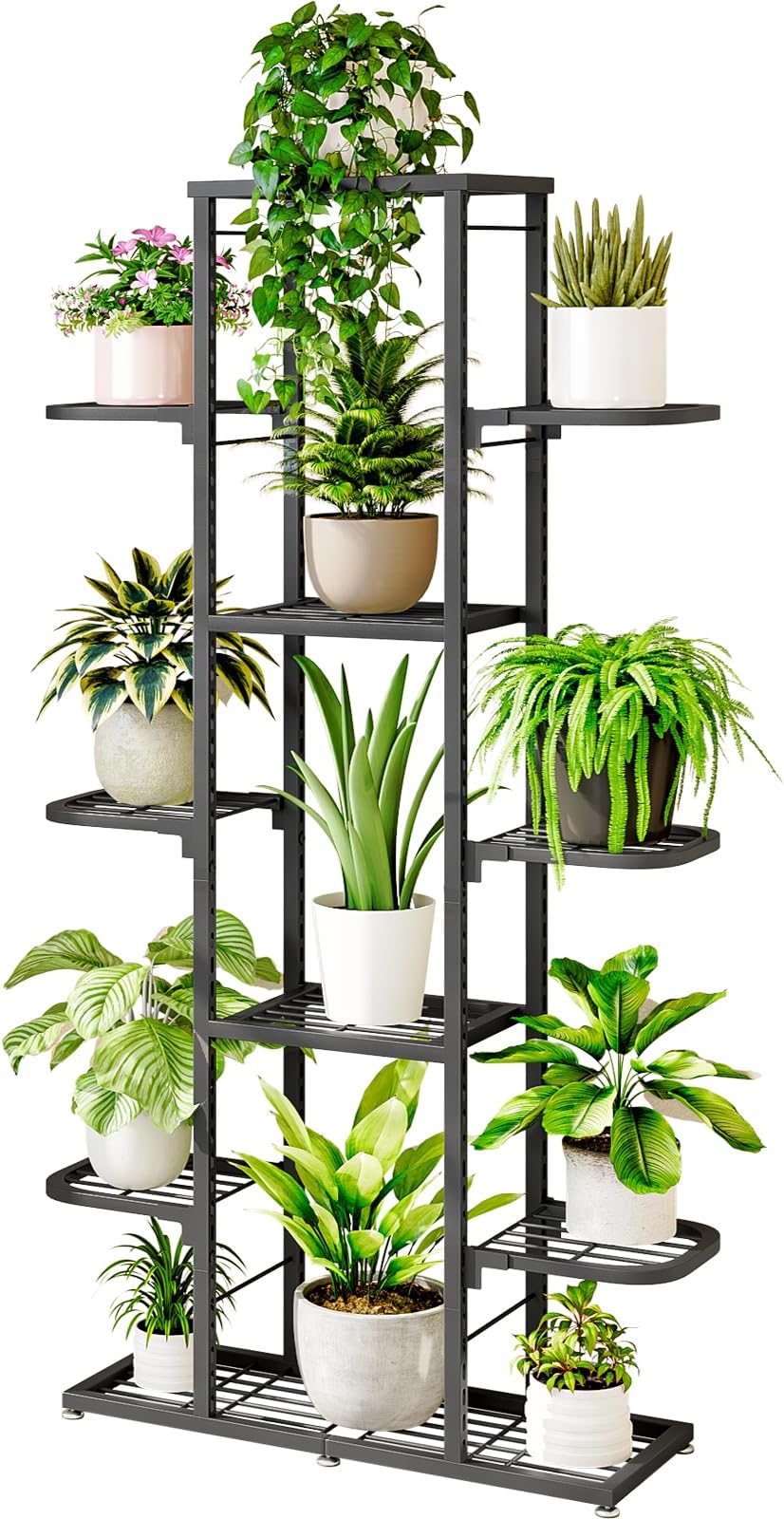 Plant Stand 7 Tier 12 Potted Indoor Outdoor Multiple Flower Pot Holder Shelves Planter Rack Storage Organizer Display for Garden Balcony