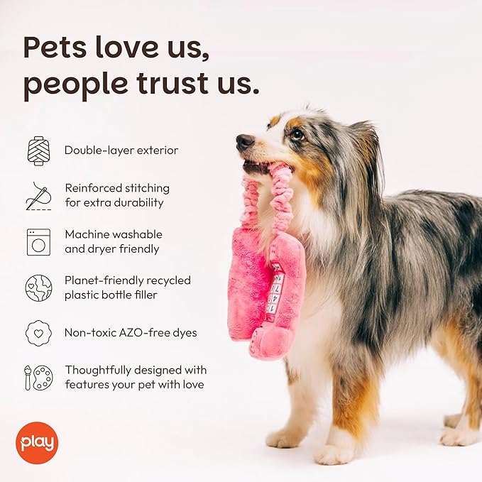 Juguete Masticable y Sonoro para Perros P.L.A.Y. Teléfono de Cordón Rosa miniatura 4