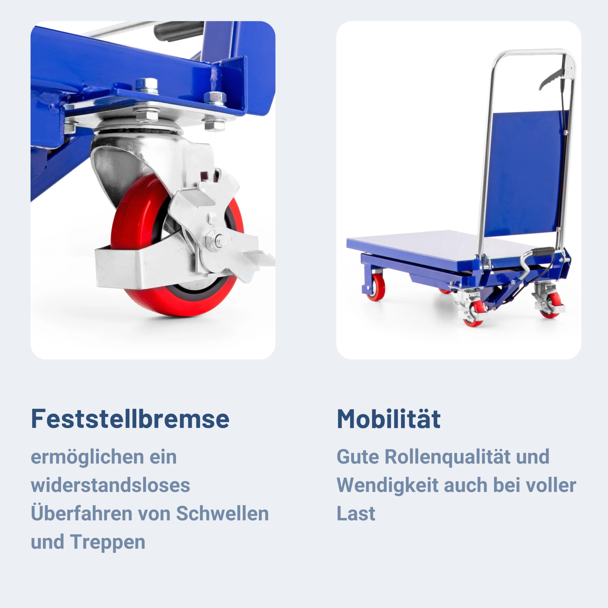 Pallit Hubtischwagen klappbar 150kg Tragkraft Höhenverstellbarer Scherenhubtisch Hebebühne 740mm Hubhöhe Hydraulisch