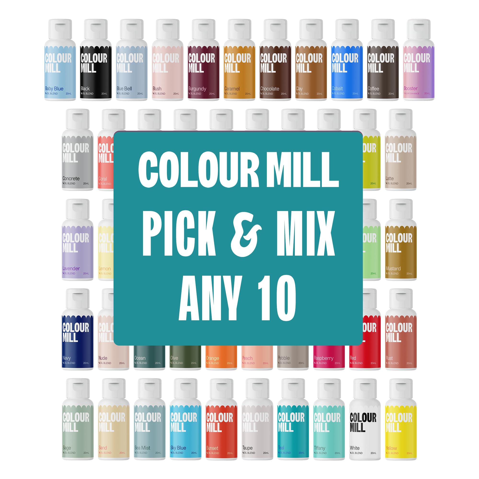 Colour Mill Oil-Based Food Colouring Set Perfect Ten (10 x 20ml)