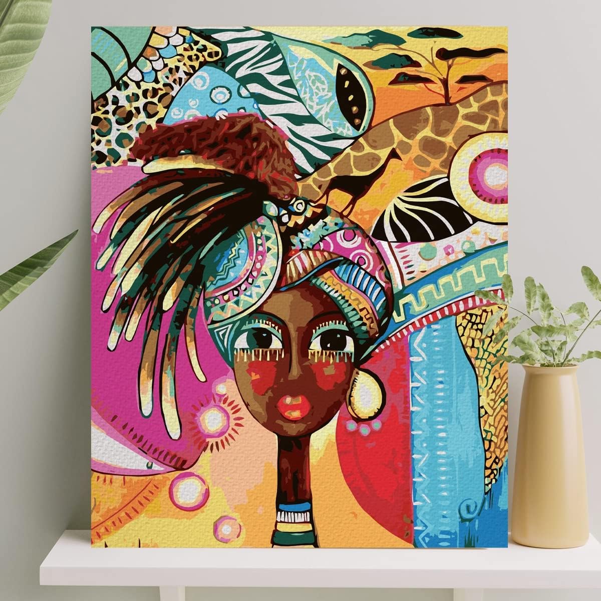 Palmiye Hobi Sanat Sayılarla Boyama Tuval Seti Fırça Boya Dahil (Çıtalı) 40x50 CM - Karnaval