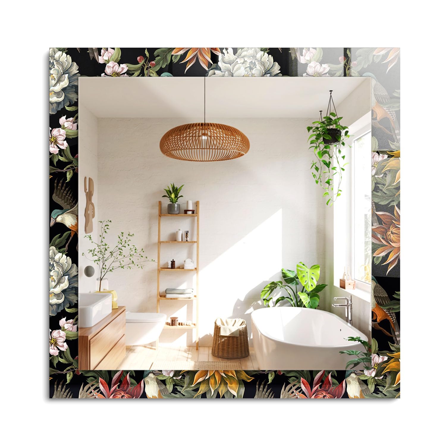 Miroir encadré rectangulaire pour illuminer une pièce sombre avec élégance
