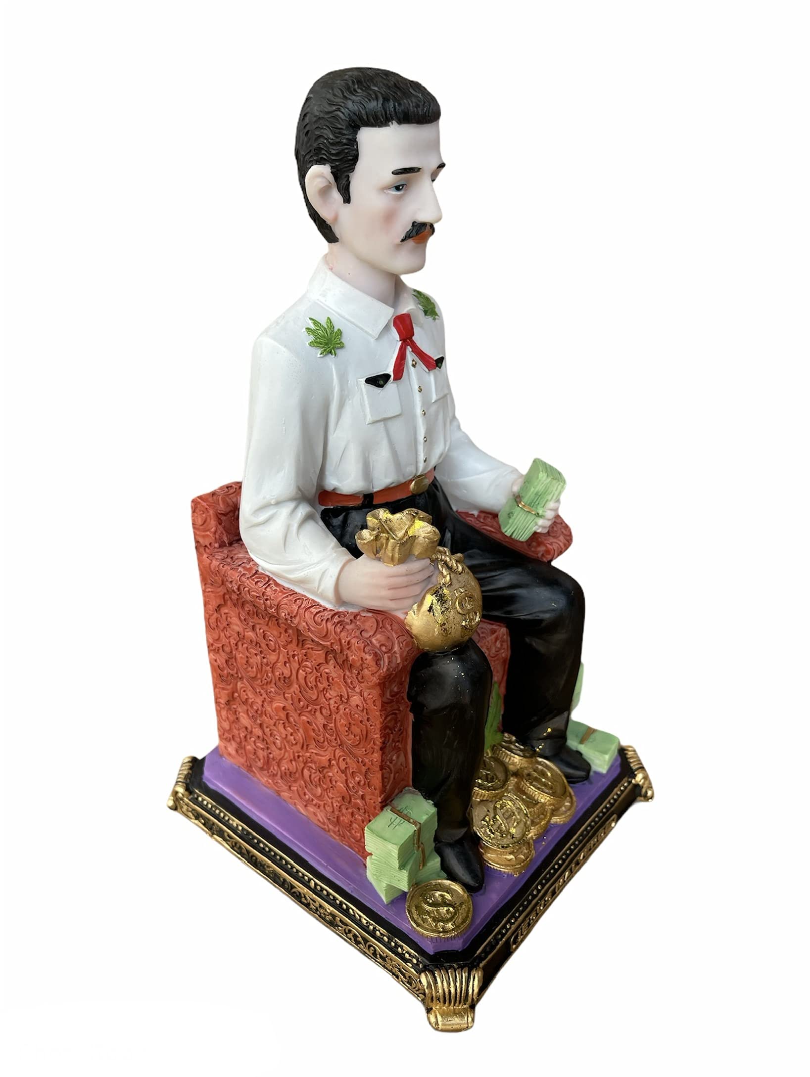 Statue Jesus Malverde 6.5 Pouces – Figurine Religieuse Folklore Sinaloa Mexicain – Résine Peinte Main Artisanale