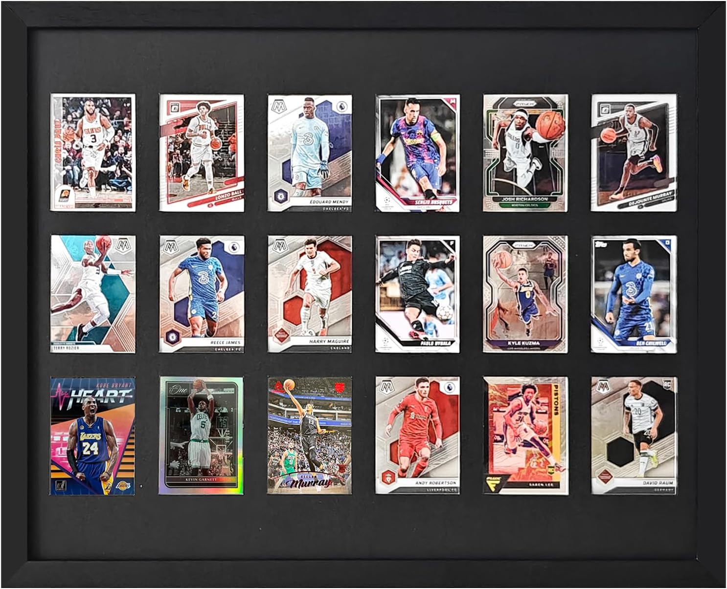 18 Baseball Card Display Case - Trading Card Display,Sports Graded Card Display Case Wall Mount with UV Protction Glass Door for Baseball Basketball Football Hockey Trading Card Collection.